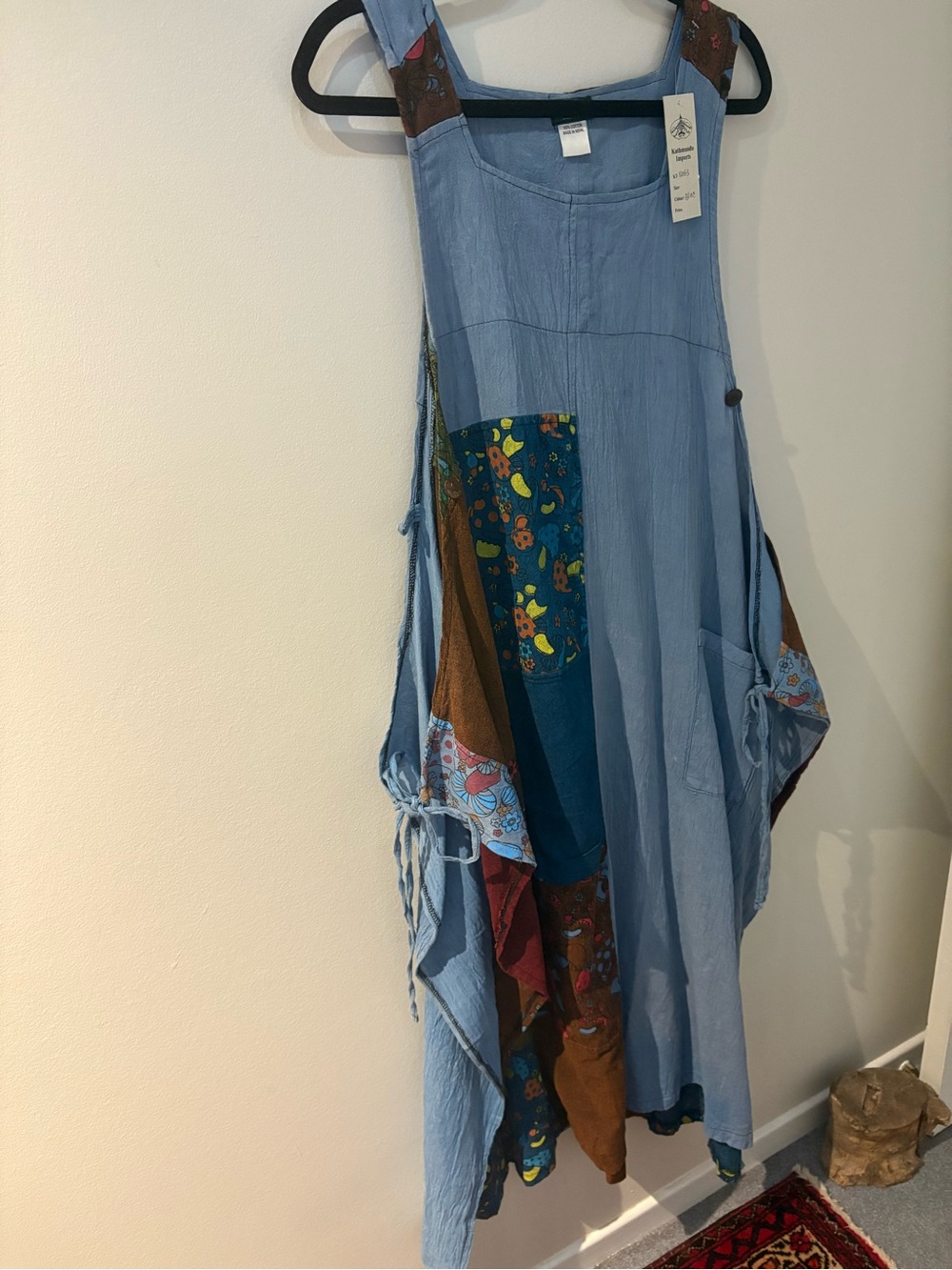 Kathmandu Imports Light Blue Cotton Patchwork Jumper